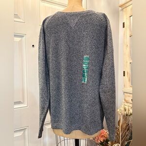 Recycled WP‎ Men’s Heather Waffle Pullover Classic Cardigan Large Cotton Casual